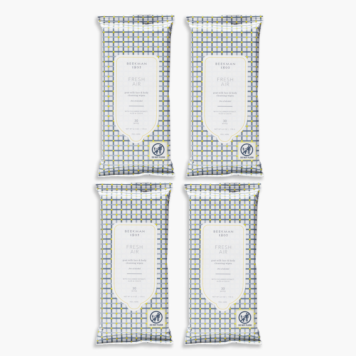 Fresh Air Face Wipes Set of 4