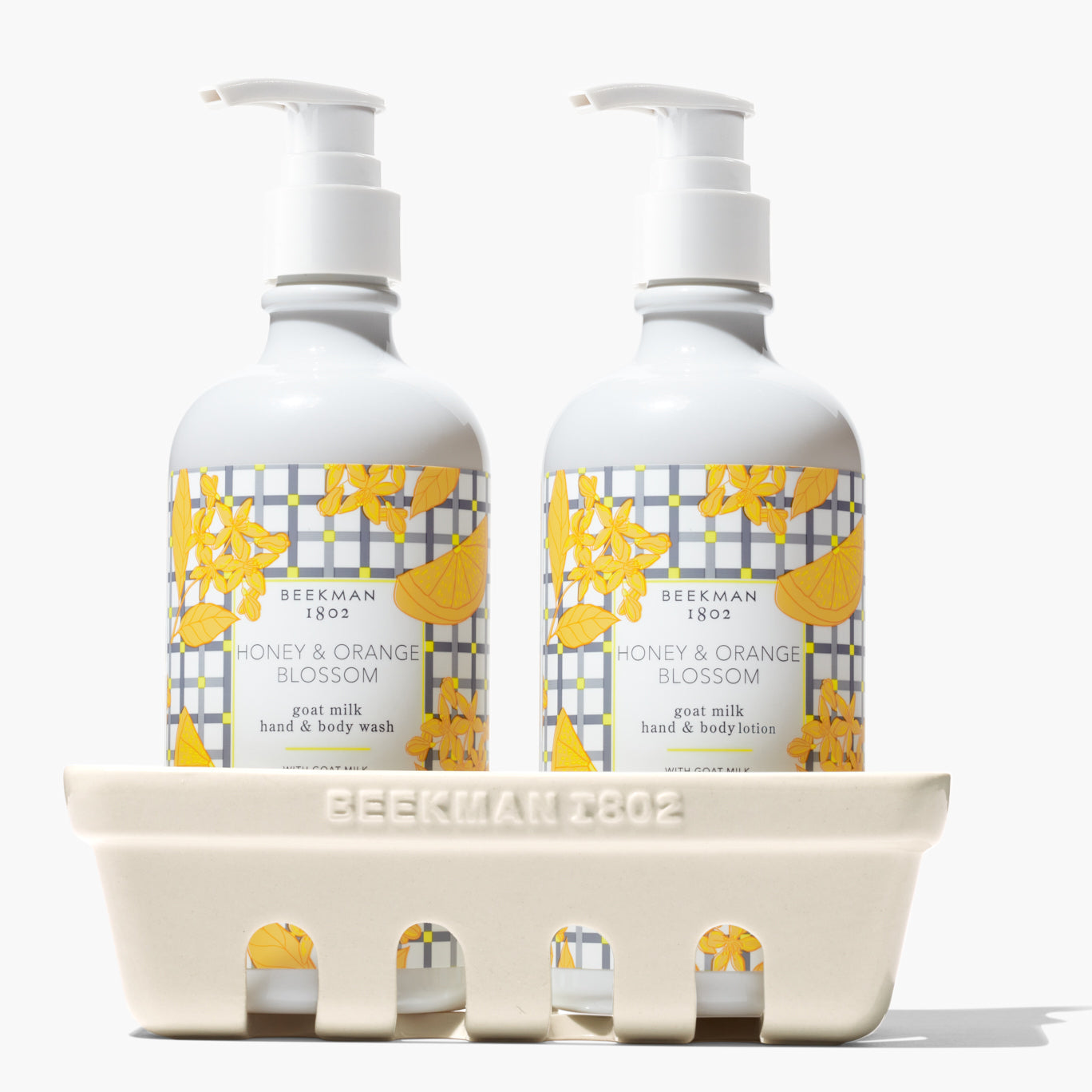 Honey & Orange Blossom Hand & Body Wash and Lotion Caddy Set