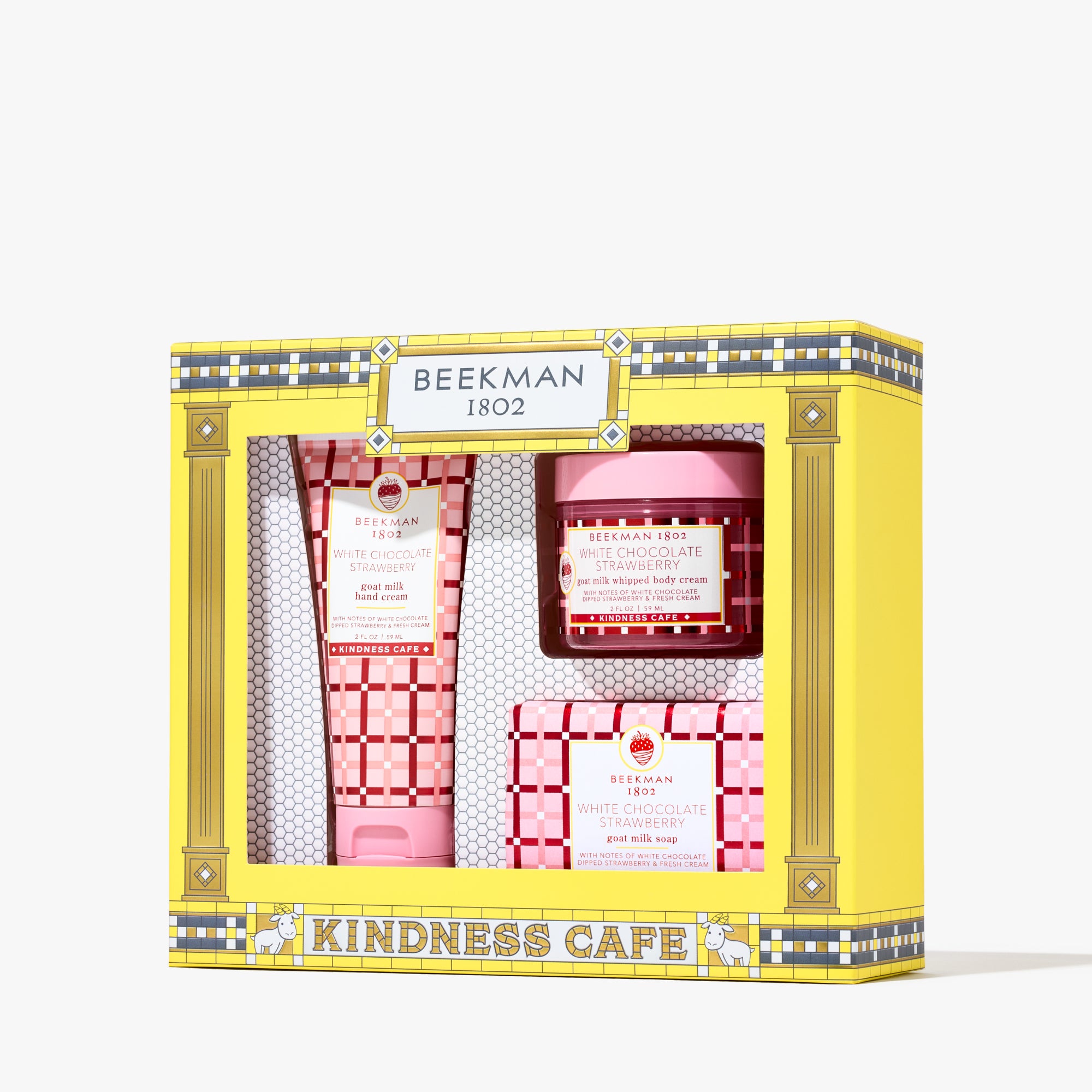 White Chocolate Strawberry Kindness Cafe Bodycare Trio