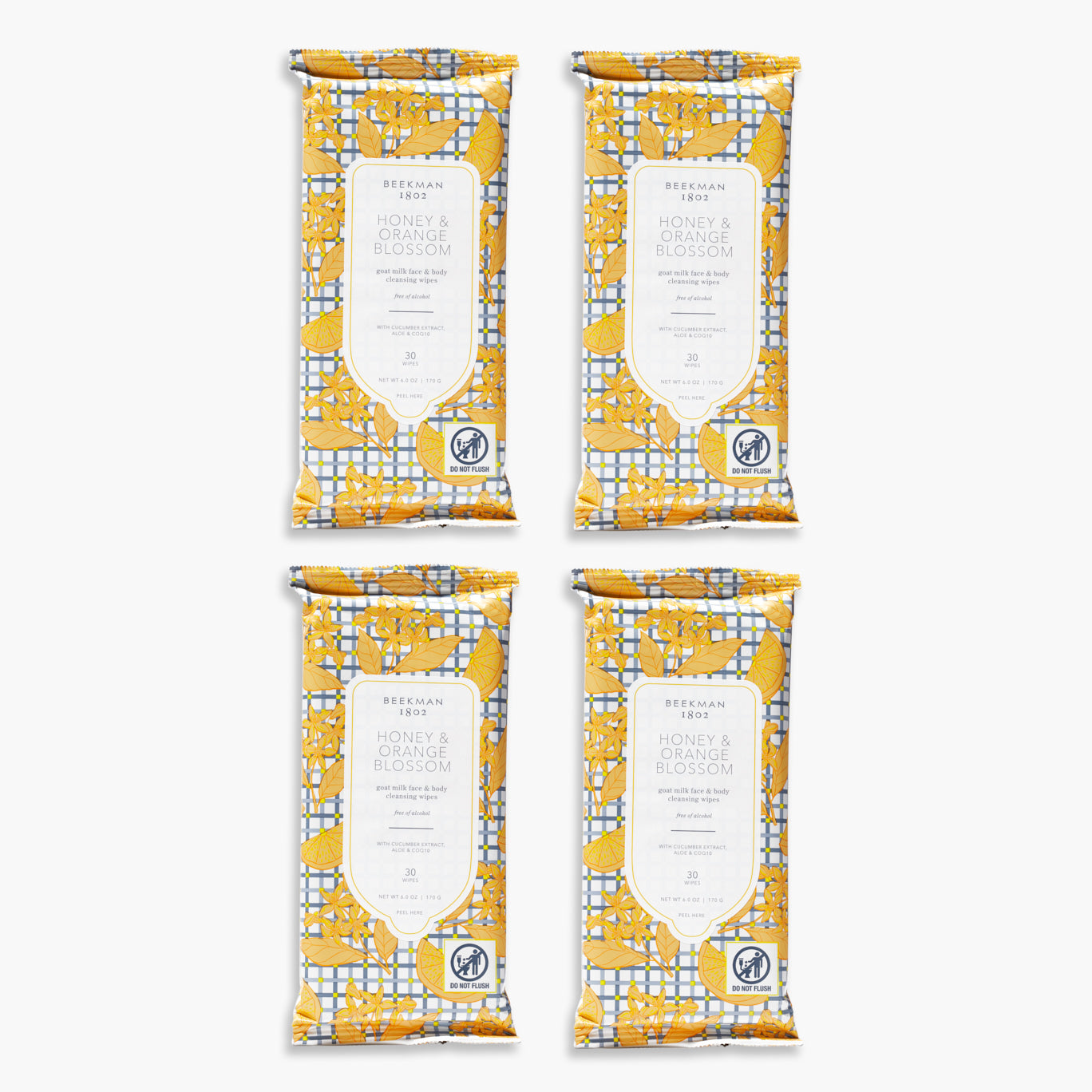 Honey & Orange Blossom Face Wipes Set of 4