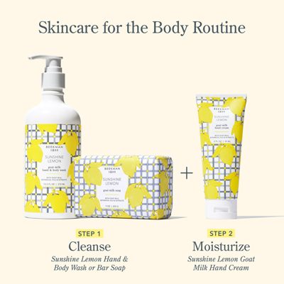 Sunshine Lemon Hand & Body Wash and Lotion Caddy Set