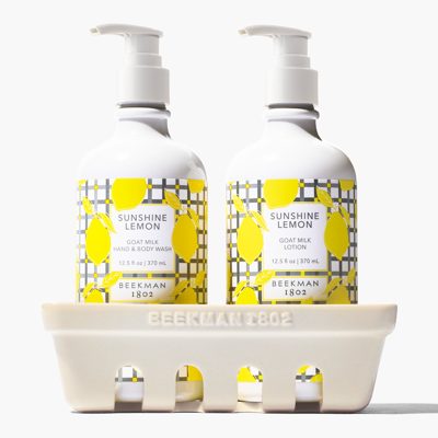 Sunshine Lemon Hand & Body Wash and Lotion Caddy Set